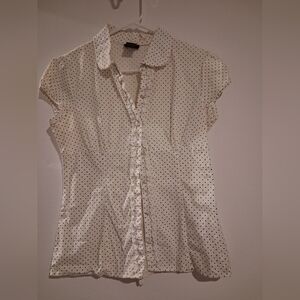 Rue21 White and Black Polka Dot Blouse